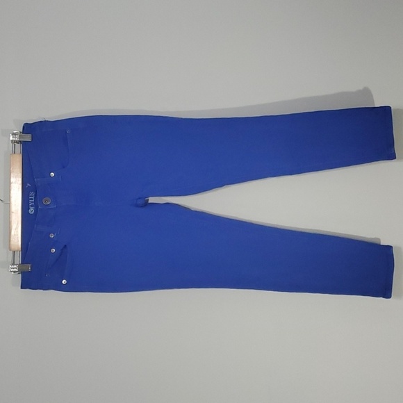 Stylus jeans women's size 8 bright blue skinny ankle cotton blend 2% stretch - Picture 1 of 12